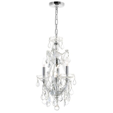Cwi Lighting Maria Theresa 4 Light Up Mini Chandelier With Chrome Finish 8311P12C-3